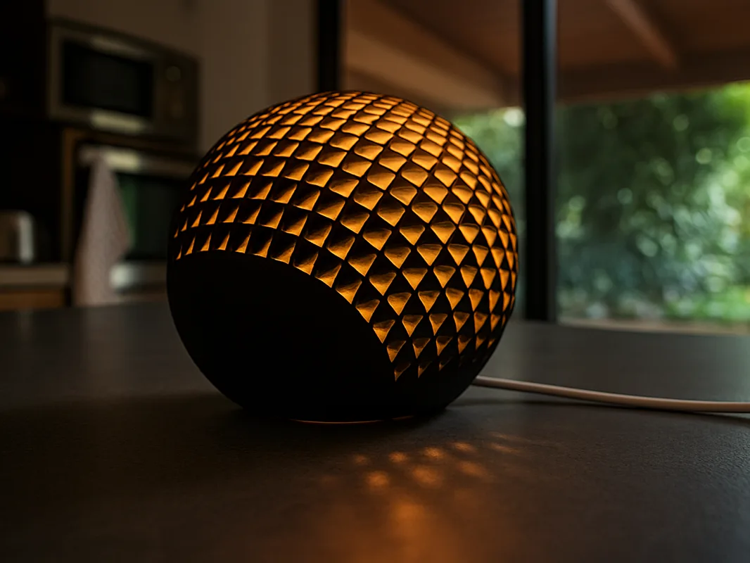 Spherical 3D printable lamp model for ambient LED lighting